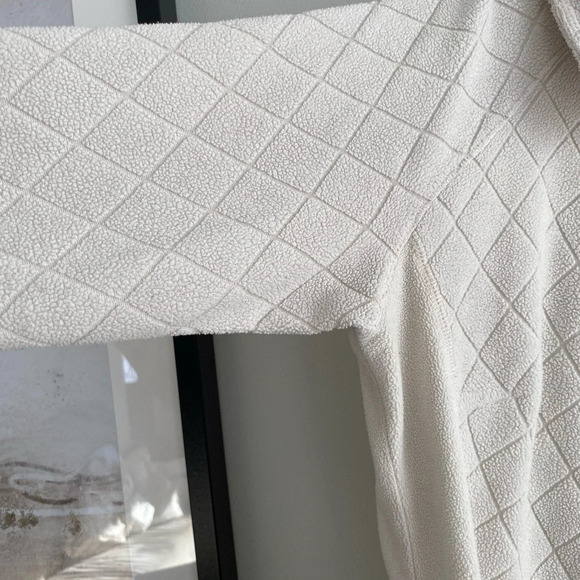 COLUMBIA Cream 1/4 Zip Fleece Diamond Patterned Sweater Size XS - Picture 4 of 14